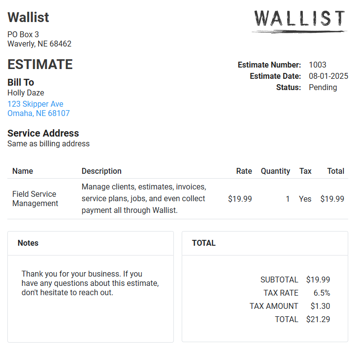 Estimate